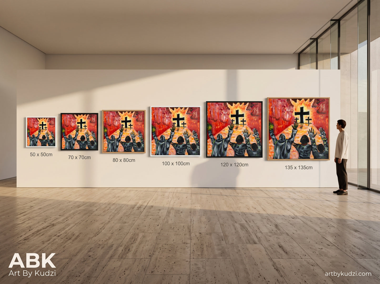 Size guide for handing canvas prints