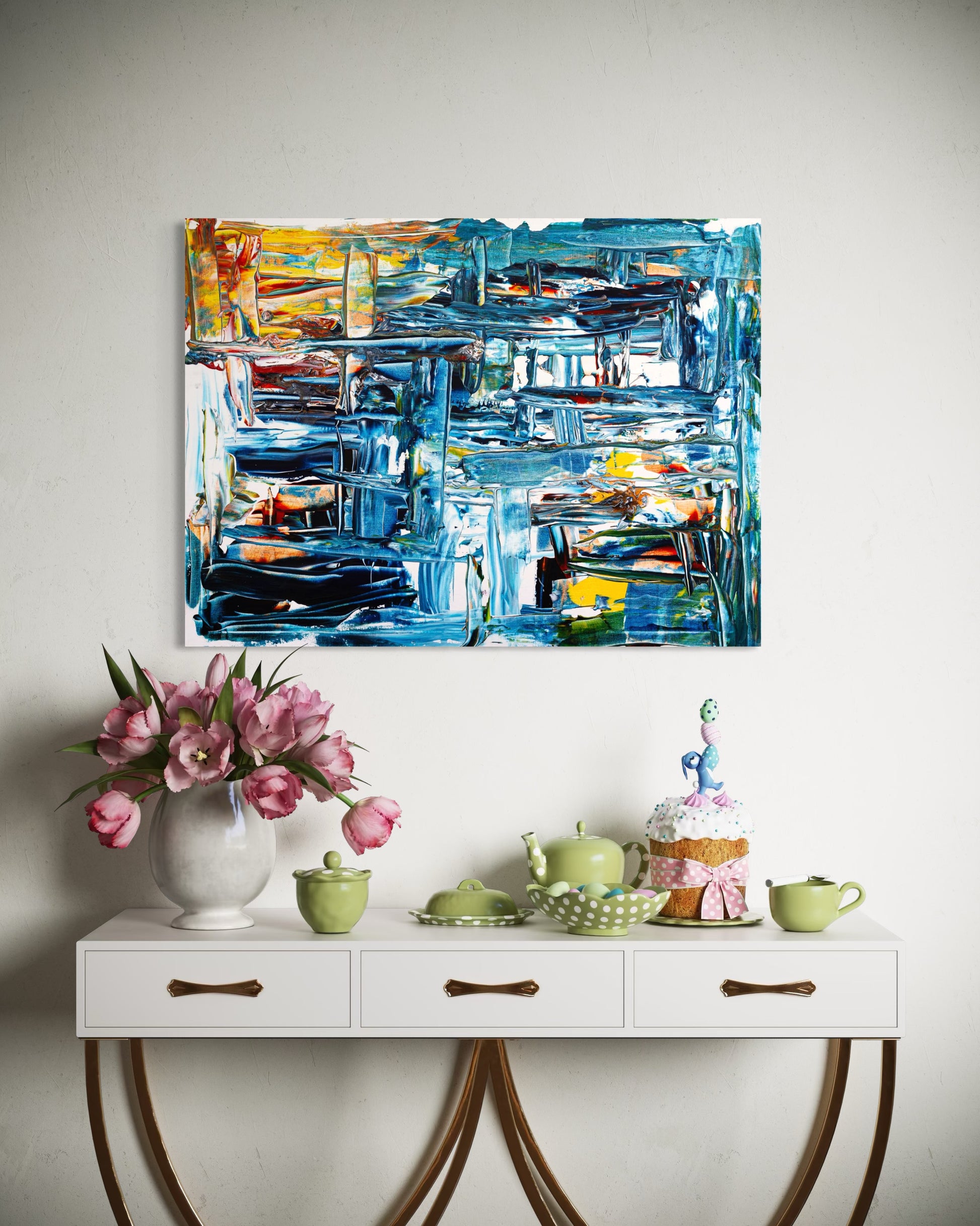 Inside the Mind of an Artist canvas displayed in modern living room - Contemporary wall art by Art By Kudzi - Creative decor  