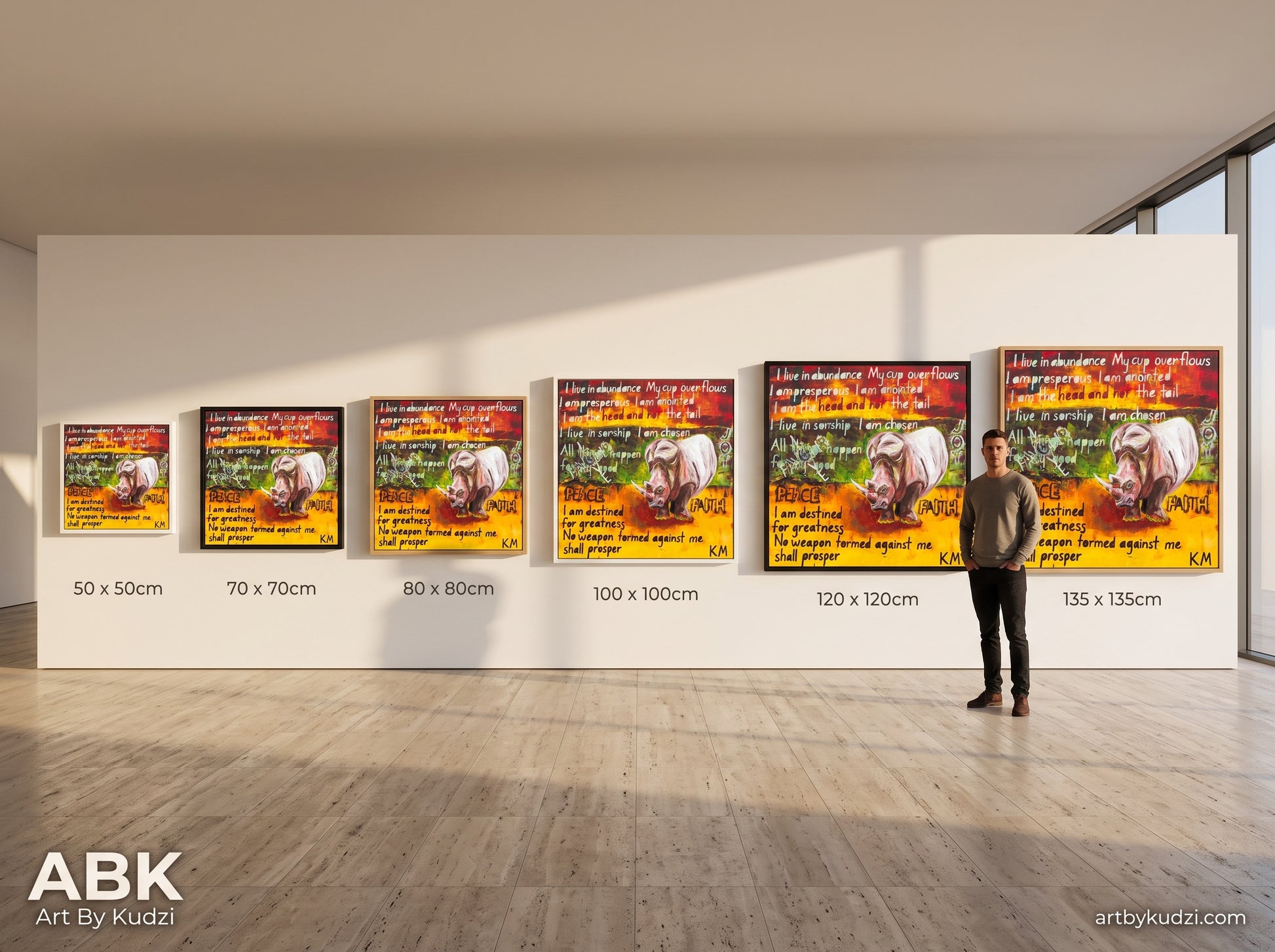 Canvas_prints_in_showroom_display showing sizes
