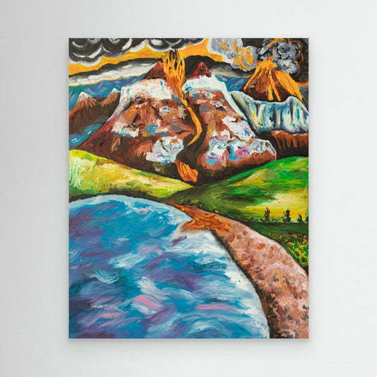 Out of the Fire Comes Favour - Prophetic Canvas Print by Art By Kudzi - Christian Wall Art - Faith-Based Breakthrough Decor  
Expressive abstract painting inspired by the belief that life’s hardest seasons often precede breakthrough and beauty. - Canvas Print by Art By Kudzi