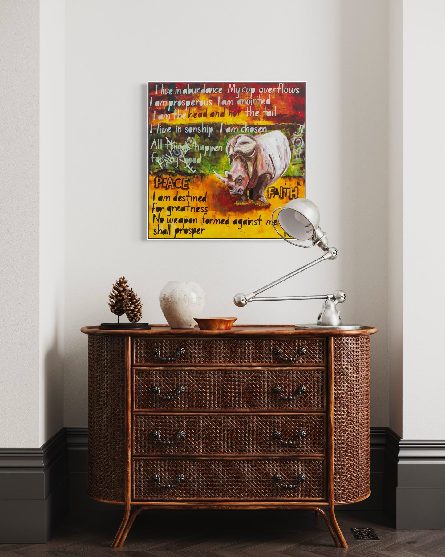 Contemporary fine art print by Art By Kudzi symbolising the influence of words through expressive texture and restrained colour