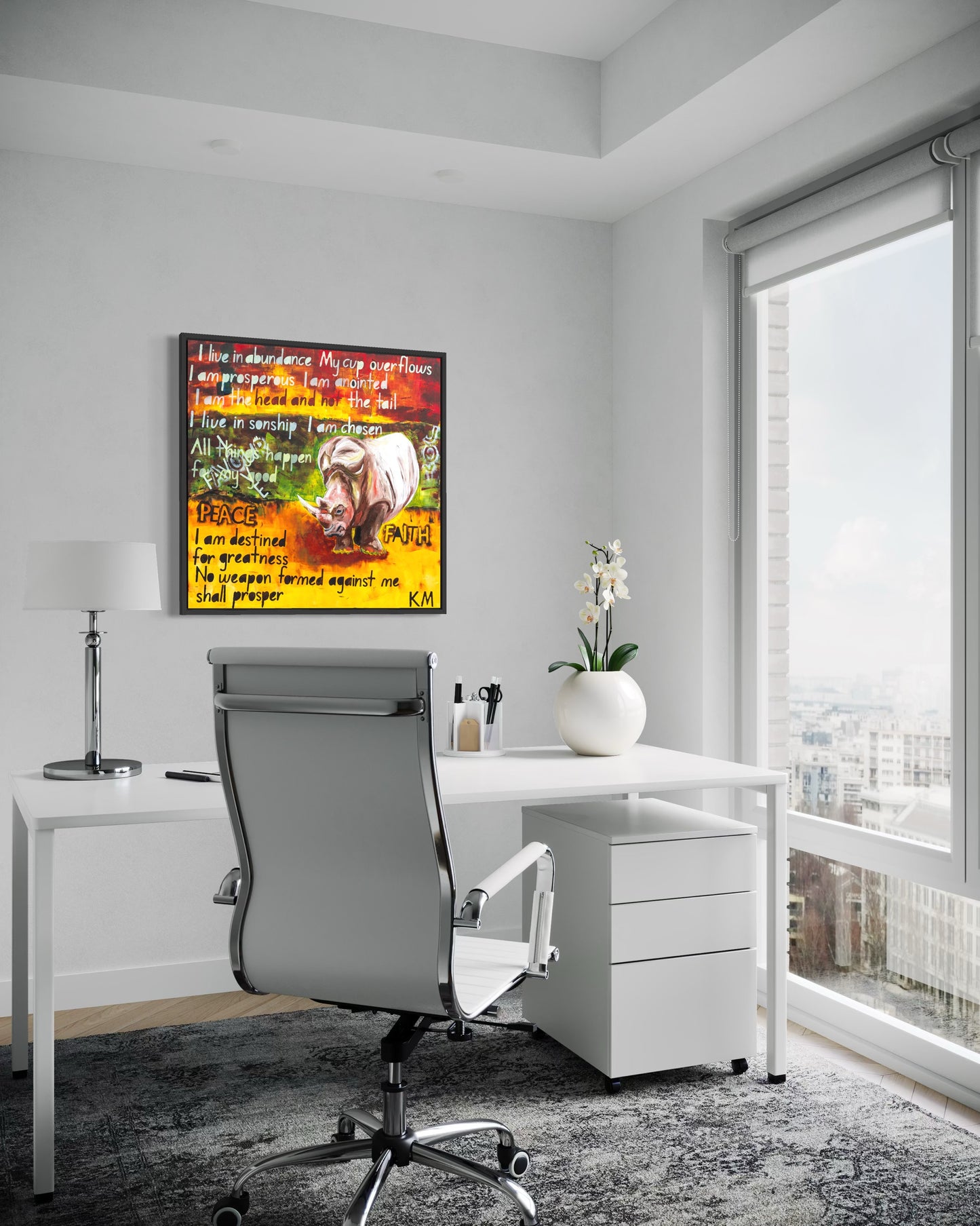 Collector-grade abstract canvas by Art By Kudzi inspired by the power of words, presence, and intentional expression.