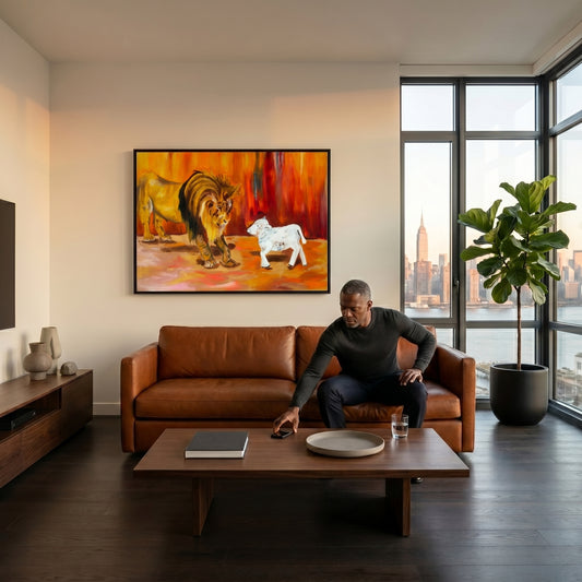 The Lion & The Lamb – Strength and Surrender - Additional View - Art By Kudzi