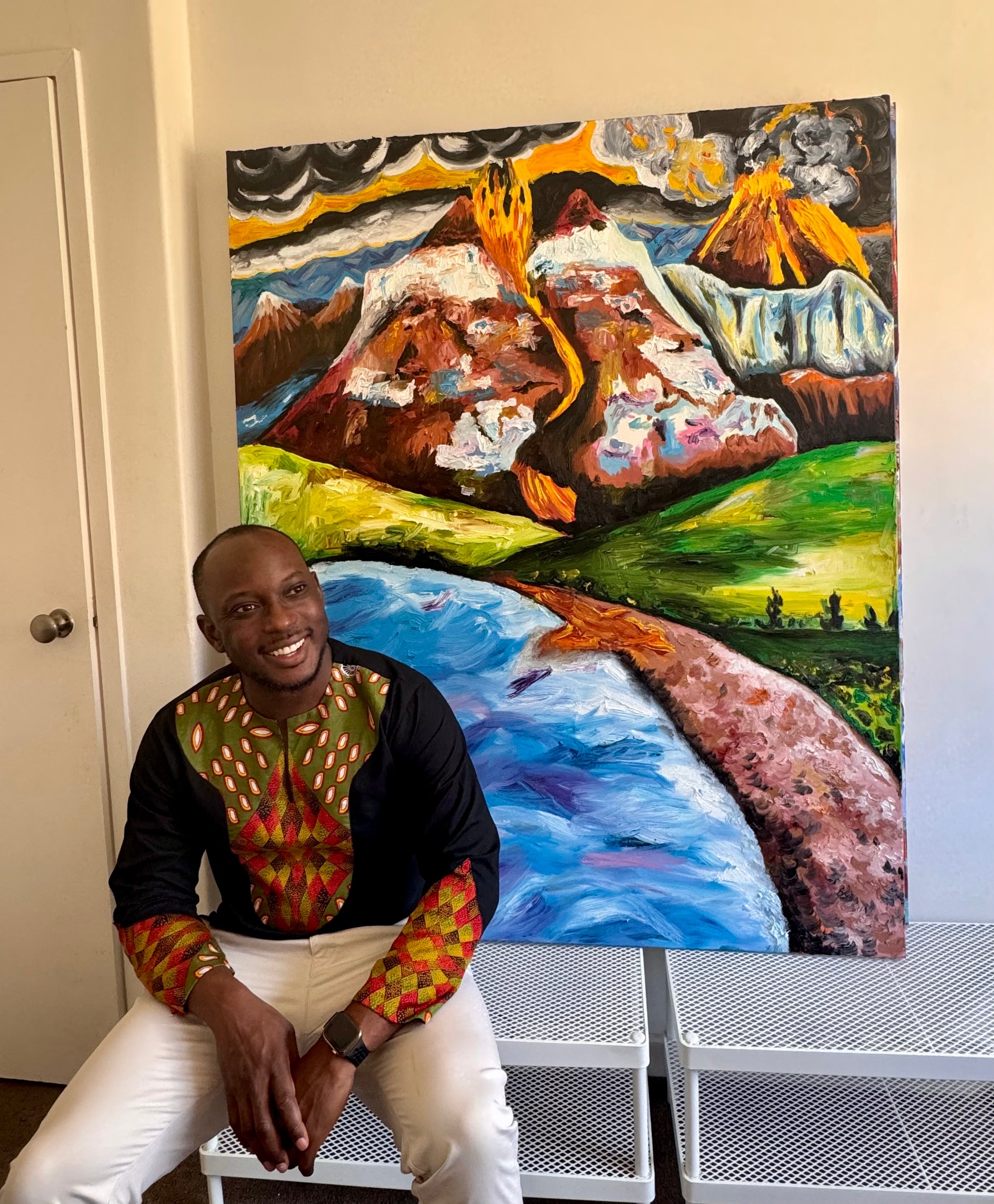 Out of the Fire Comes Favour prophetic canvas print - Christian favor and breakthrough wall art by Art By Kudzi

Expressive abstract painting about transformation and hope.”