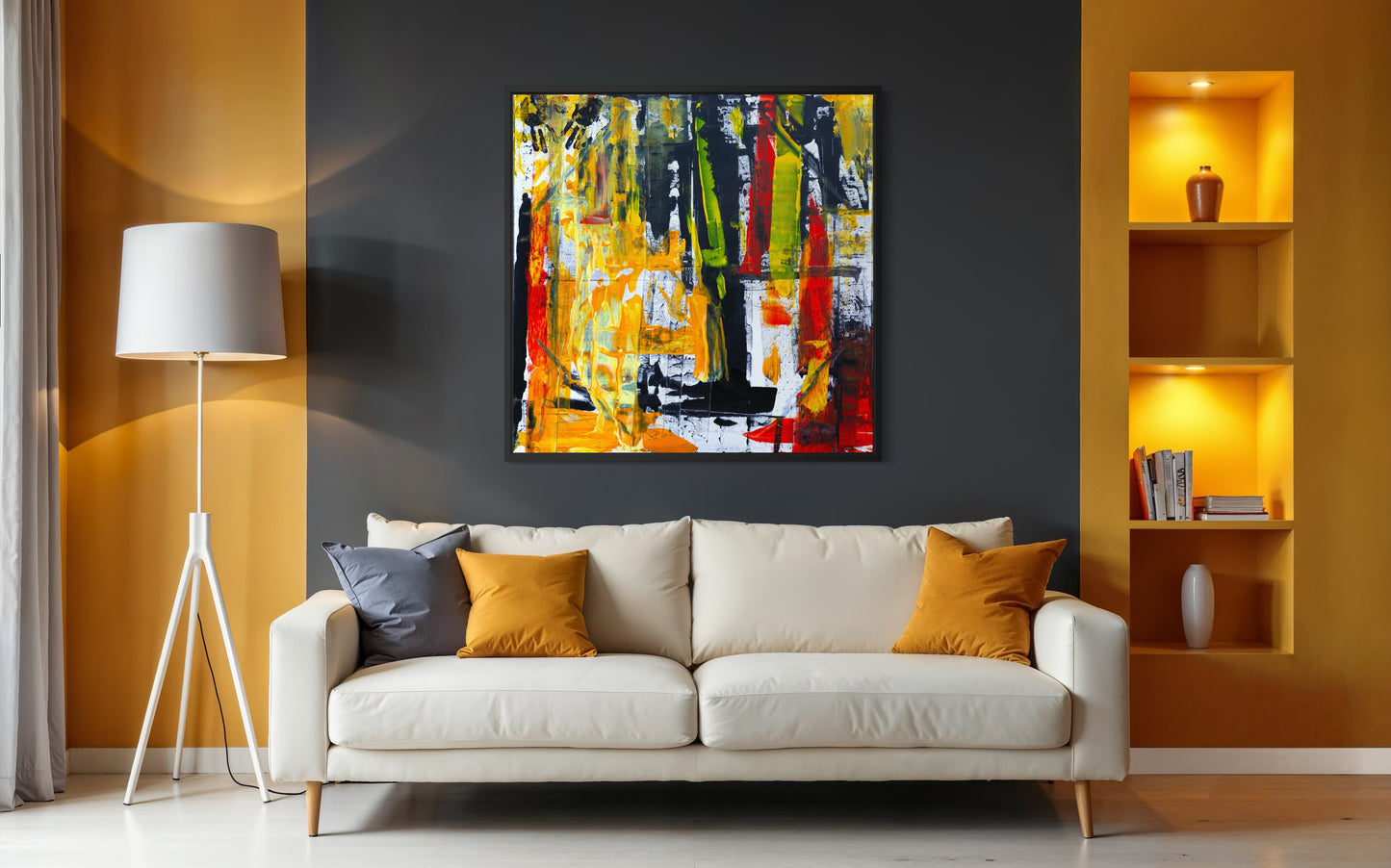 Urban Jungle - Earth-Toned Abstract canvas - Gallery wrapped edges - Modern art print by Art By Kudzi  